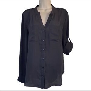 BANANA REPUBLIC CHARCOAL UTILITY BLOUSE EUC